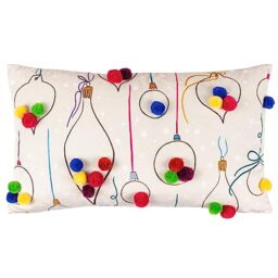 Heya Home Festive-Val Baubles Polyester Cushion,Multicolour,30 x 50cm