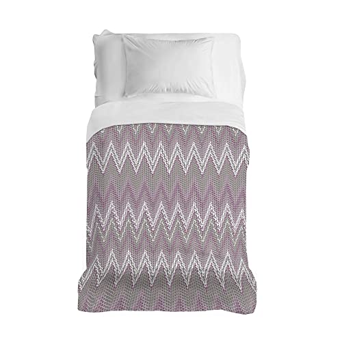 PENSIERI DELICATI Bedspread 220 x 280 cm, 100% Cotton Pique Single Sheet, Ideal as a Furnishing Towel, Double Bed Blanket, Pink Barbed Pattern, 100% Made in Italy