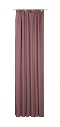 Wirth Polyester Curtain with Gathering Tape, Berry, 175 x 132 cm