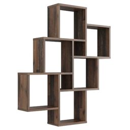 FMD furniture Wall shelf Old Style 81 x 94 x 16 cm sturdy, with 8 compartments, floating