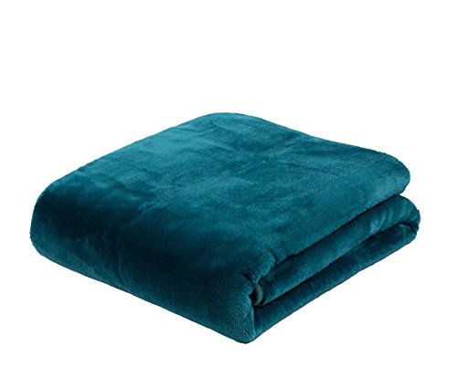 Gözze - Premium Cashmere Feel Cuddly Living Room Blanket/Throw, 500 g/m², 130 x 170 cm - Petrol