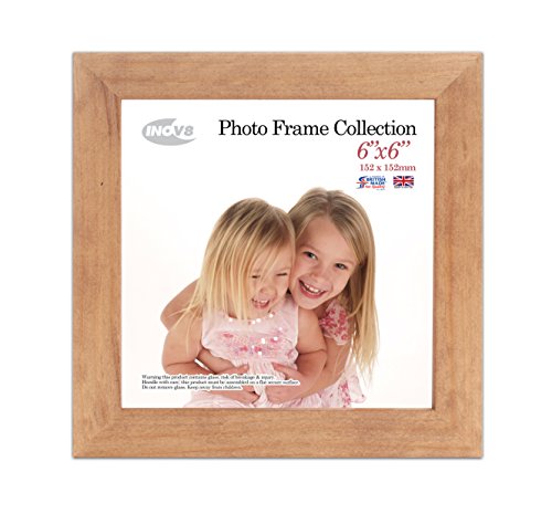 "Inov8 British Made Real Wood Picture/Photo Frame 6x6"" Inch(15x15cm) - Kayla 30mm Light Oak"