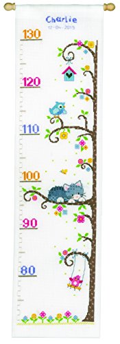 "Vervaco ""Height Chart Cat in the Tree Cross Stitch Kit"