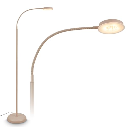 BRILONER - Touch Lamp, Dimmable, Swivel, Memory Function, Reading Lamp, Living Room, Bedroom, 125.5 x 21 x 45 cm, Beige