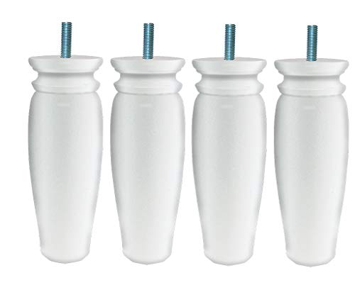 MARGOT 3700527830131 Set of 4 Bed Base Legs, White, Height 15 cm