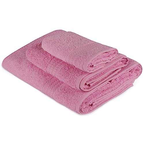WELL HOME MOBILIARIO & DECORACIÓN Pink Towel Set (3 Piece)