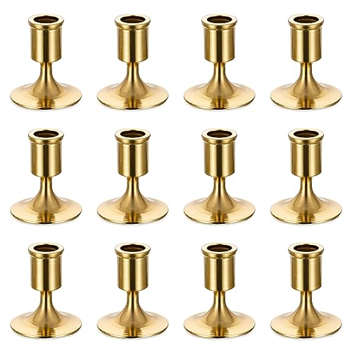Sziqiqi Candlestick Holders Taper Candle Holders, Gold Candle Stick Candle Holder Decorative Table Centerpiece for Wedding Reception Christmas Candlelight Dinner Bridal Showers Party Decor, Style 1