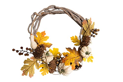 HEITMANN DECO - Wreath with Pumpkin and Maple - Beige - Autumn - Approx. 30 cm