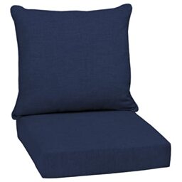Arden Selections Outdoor Deep Seat Cushion Set, Water Repellant, Fade Resistant, Deep Seat Bottom and Back Cushion for Chair, Sofa, and Couch, 24 x 24, Sapphire Blue Leala