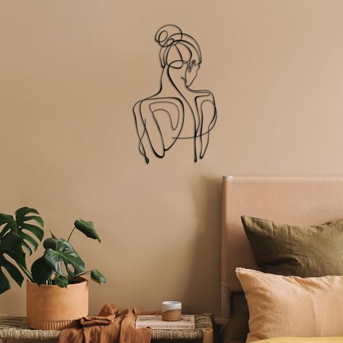 Hanah Home Stylish Black Decorative Metal Wall Accessory, 34 x 61 cm, 100% Steel, 1.2 mm Thickness, Lightweight and Durable, Perfect for Modern Decor