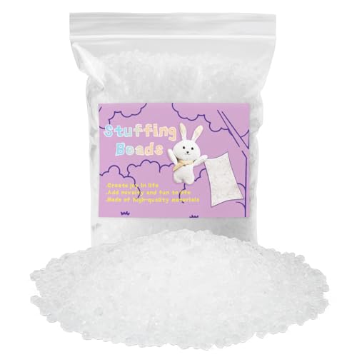 FTEVEN 910g / 2LB Stuffing Beads, Poly Pellets Weighted Stuffing Bead - Premium Polyethylene Filler Bead, Plastic Transparent Stuffing Bead for Filling Bean Bags, DIY Crafts, Pillow Cushion