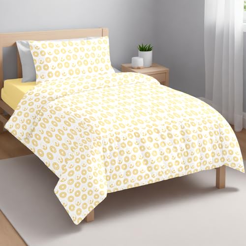 Ruggeri Single Bed Sheet Set in Cotton, Yellow Donuts
