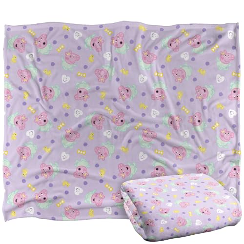 Peppa Pig Evie Pig Ducks And Bows Silky Touch Super Soft Throw Blanket 152 X 127 Cm