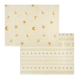 Relaxdays Foldable Playmat, Sun & Moon, Non-Toxic, 200 x 150 cm, XPE foam, Baby & Child Crawling Mat, Multicoloured