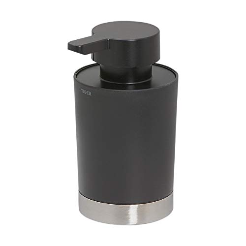 Tiger Tune Soap Dispenser Freestanding, Stainless Steel Brushed, Black, 6.8 x 12.4 x 8.3 cm