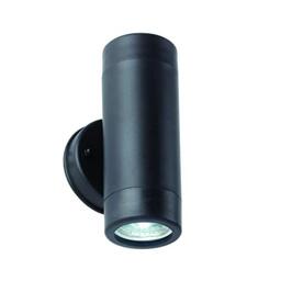 National Lighting Icarus Outdoor Lights - Mains Powered Dimmable Outdoor Security Lights - GU10 LED Up Down Black Outdoor Wall Lights - IP44 Weatherproof Wall Lights