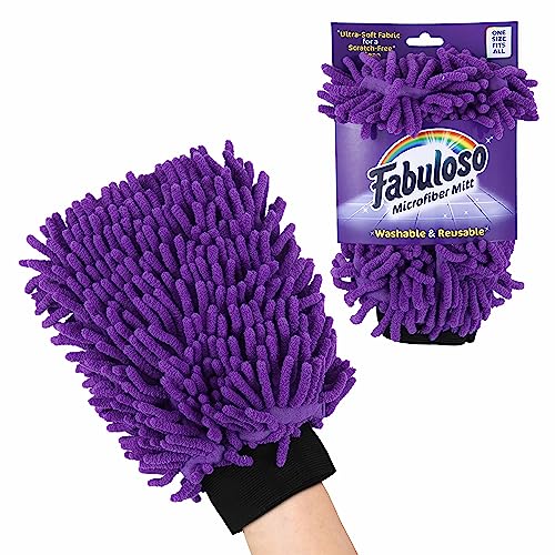 Fabuloso Microfiber Cleaning Mitt, Purple, One Size Fits All - Lint-Free, Scratch-Free Cleaning Glove for Surfaces and Furniture - Microfiber Dustless Hand Cloth for Bold & Bright Cleaning Experience