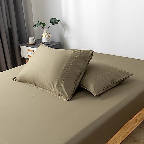BELLA COTERIE - Luxury Bamboo Viscose King Size Pillowcase Set - 100% Organically Grown - Ultra Soft - Cooling - 2 Pcs [Olive]