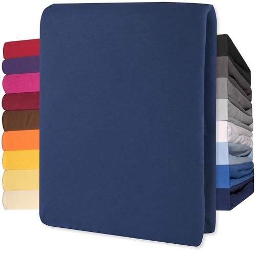 CelinaTex Lucina Topper Fitted Sheet Divan Cover Cotton 180x200-200x200 cm dark blue