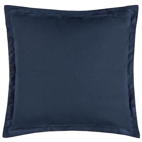 Yard Holmfirth Cushion Cover – Water Resistant Cotton Oxford Border Outdoor Decorative Case (Navy – 45x45cm)