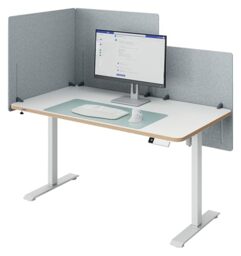 Leitz Desk Divider Height Adjustable, Noise-Dampening 80x70cm