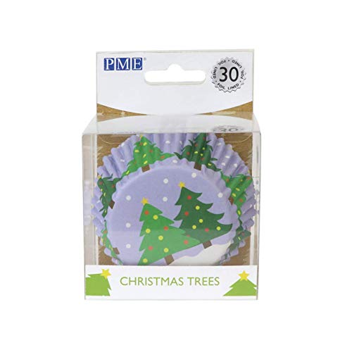 PME Christmas Foil-Lined Cupcake Cases - Christmas Tree (Pack of 30), White