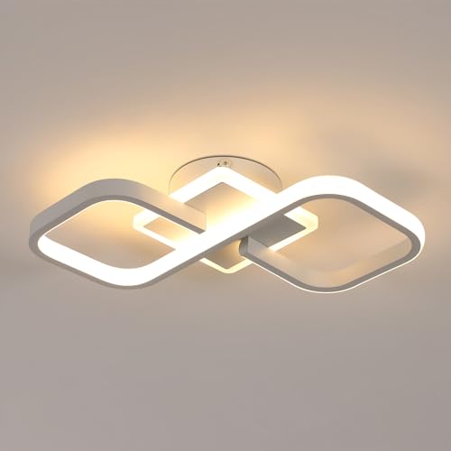 Comely LED Ceiling Light Square, 30W 40cm Modern White LED Ceiling Lamp, Lighting Fixturefor Bedroom, Living Room, Warm Light 3000K, White
