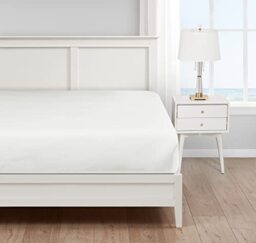 Nautica - Twin XL Fitted Sheet, Cotton Percale Bedding, Casual Home Decor, Dorm Room Essentials (Solid White, Twin XL)