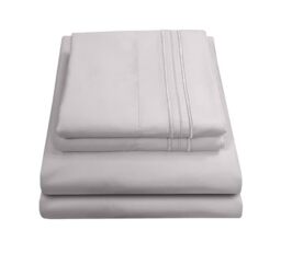 Queen Size Bed Sheets - Breathable Luxury Sheets with Full Elastic & Secure Corner Straps Built In - 1800 Supreme Collection Extra Soft Deep Pocket Bedding Set, Sheet Set, Queen, Silver