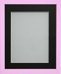 Frame Company Jellybean Range Pink Wooden 6x4 inch Picture Photo Frame with Black Mount for Image 5x3 inch * Choice of Colours & Sizes* Fitted with Perspex