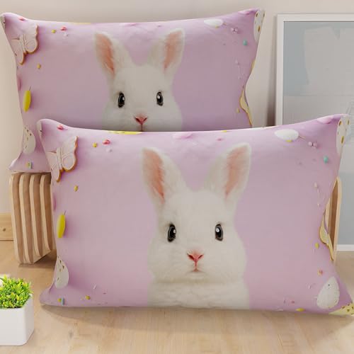 PETTI Artigiani Italiani - Set of 2 Easter Cushion Covers 40x80 cm in Microfibre, Easter Decorative Cushions for Bedroom, Sofa and Living Room, 2 Decorative Pillow Covers, 100% Made in Italy