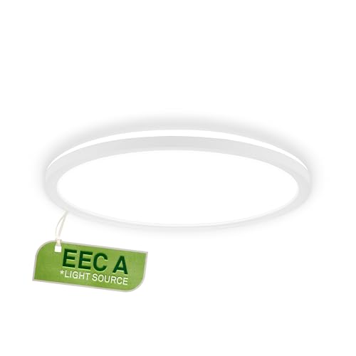BRILONER - LED Ceiling Lamp, EEC A Light Source, Efficient 11,4 W 2400lm, Flat Design, Indirect Light, LED Panel, Modern Ceiling Design, Living Room, Kitchen, Bedroom, 29x3 cm, White