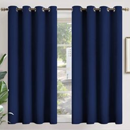 YoungsTex Blackout Curtains for Bedroom - Thermal Insulated with Grommet Top Room Darkening Noise Reducing Curtains for Living Room, 2 Panels, 52 x 54 Inch, Navy