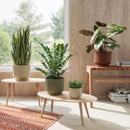 Artevasi Miami Flower Pot, 20 cm, Cream, Modern Recycled Plastic Planter with Matte Finish, Decorative Plant Pot