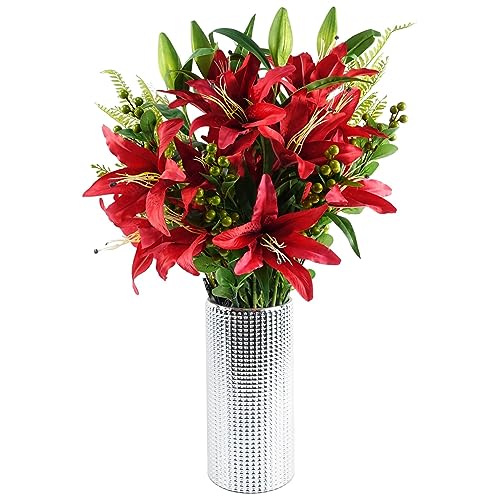 Leaf Design Artificial Flower Display with Vase