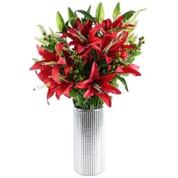 Leaf Design Artificial Flower Display with Vase