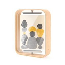 Umbra Bellwood 5x7 Desk Picture Frame with Bent Wood Trim and Two-Sided Rotating Display, Natural