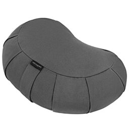Retrospec Sedona Zafu Meditation Cushion Filled w/Buckwheat Hulls - Yoga Pillow for Meditation Practices - Machine Washable 100% Cotton Cover & Durable Carry Handle Crescent, Stone