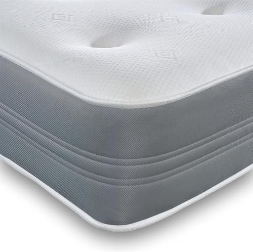 "Starlight Beds - Memory Foam Cool Comfort 8"" Deep Hand Tufted Spring Grey Mattress. Small Single Mattress: 75cmx 190cm"