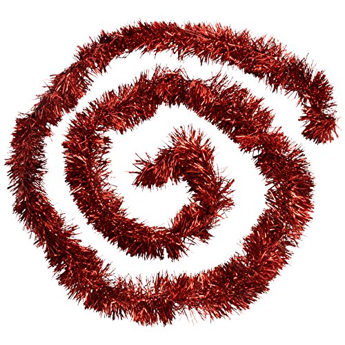 WeRChristmas 10 m Garland Christmas Tree Tinsel, Red