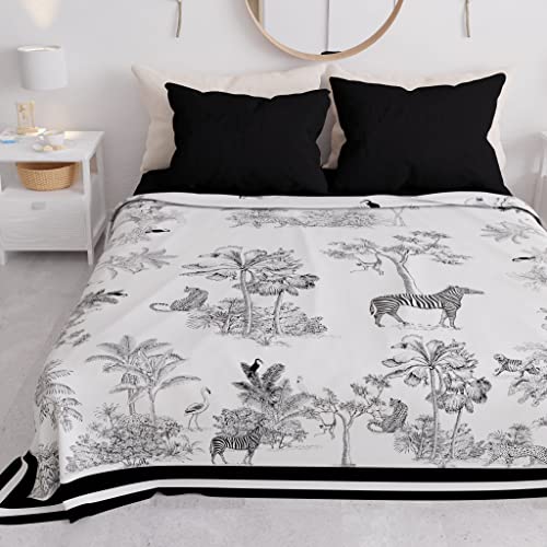 PETTI Artigiani Italiani - Microfibre Sofa Cover 360 x 270 cm, Animal Pattern 02 - Multipurpose for Sofas, Bedspreads and Table Covers - Washable Protective Cover