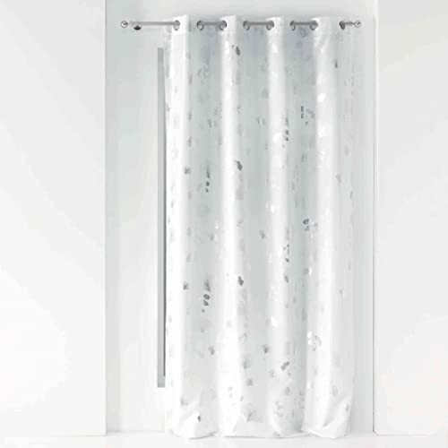 Douceur d'Intérieur Curtain with Eyelets 140 x 260 cm Polyester Printed Metallic White Silver