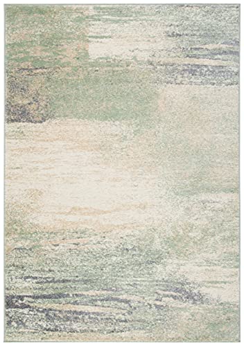 Safavieh Modern Rug for Living Room, Dining Room, Bedroom - Adirondack Collection, Short Pile, in Ivory and Sage, 76 x 122 cm