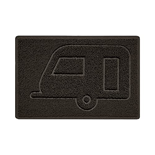 Nicoman CARAVAN Embossed Shape Door Mat Dirt-Trapper Jet-Washable Doormat-(Use Outdoor ONLY)- (60x40cm/23.6x15.7inches, Small) Brown