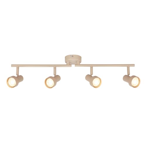 BRILONER - Ceiling Light, Adjustable, GU10 Socket, max. 9W, Spotlight, Ceiling Lights Living Room, Lights for Bedroom, Hallway, Kitchen, Spot Lamp, Lounge, 60.5 cm, Beige