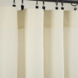"Lush Decor Belgian Flax Prewashed Linen Rich Cotton Blend Window Curtain Panel (Single Panel), 84"" L x 50"" W, Ivory"