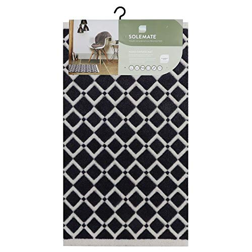 JVL SOLEMATE Hand Carved Diamond Door Mat, Grey, One size, 01-461