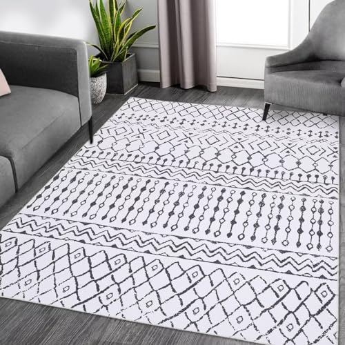 Auton Boho Rug, Modern Rug, Neutral Rug for Bedroom Decoration, Living Room Decoration Ideas, Playroom, 120 x 170 cm, Beige
