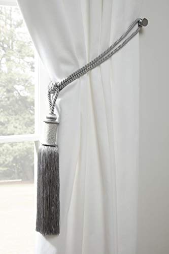Emma Barclay Midnight Tieback in Silver - 60cm total length