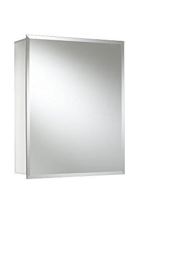 Croydex Winster Aluminium Bathroom Mirror Cabinet - Easy Hang 'N' Lock Installation, Bathroom Wall Cabinet with Two Adjustable Shelves, Double Mirrored Doors and Fully Assembled (40.5x51cm)